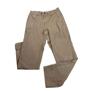 Mountain Khakis Men 33x34 Brown Relaxed Fit Organic Cotton Canvas Pants Trousers